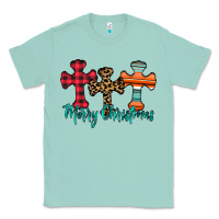 Seafoam merry Christmas cross Classic Tee - CowhideDigitalArt