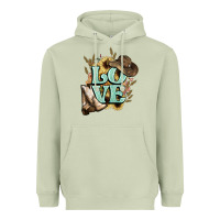 Love Boots Hat Western Cowboy Heavyweight Hoodie | Teevron