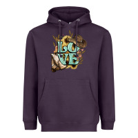 Plum Love boots hat western Cowboy Heavyweight Hoodie - HowdyJamesFarm