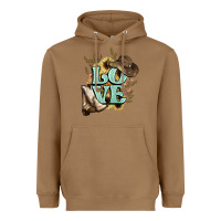 Toasted Coconut Love boots hat western Cowboy Heavyweight Hoodie - HowdyJamesFarm
