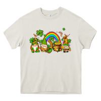 Cream st patricks gnomes with rainbow Heavy Core Tee - AdoDesignShop