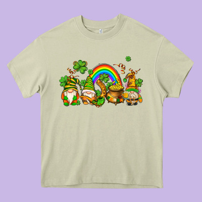 St Patricks Gnomes With Rainbow Heavy Core Tee Designed By Adodesignshop