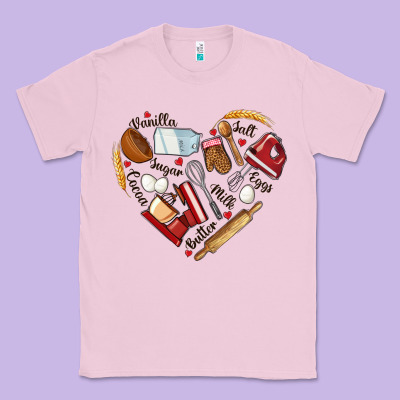 Bake Tools Hearts Classic Tee Designed By Nancycooperartshop