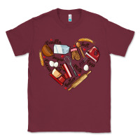 Burgundy bake tools hearts Classic Tee - NancyCooperArtShop