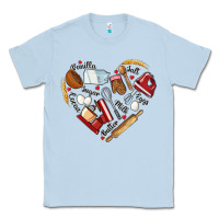 Dusty Blue bake tools hearts Classic Tee - NancyCooperArtShop