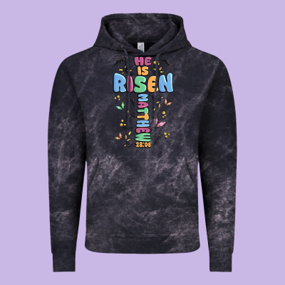 He Is Risen Cross Vintage Hoodie Designed By Maliassmallbusiness
