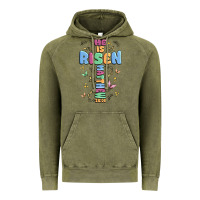Vintage Olive he is risen cross Vintage Hoodie - MaliasSmallBusiness