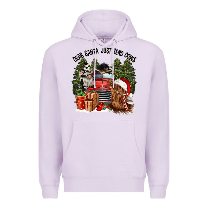 Dear Santa Just Send Cows Premium Hoodie by CowGirlArtShop | Teevron