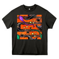 Asphalt halloween witch hats leopard seamless pattern Heavy Core Tee - BundleAndBundleShop