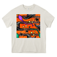 Cream halloween witch hats leopard seamless pattern Heavy Core Tee - BundleAndBundleShop