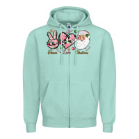 Seafoam Peace love pink Christmas Zipper Hoodie - NancyCooperArtShop