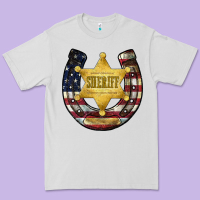 Sheriff American Flag Premium Tee Designed By Jahusdesignshop