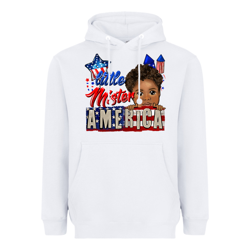 Little Mister America Black Boy Heavyweight Hoodie by CowGirlArtShop | Teevron