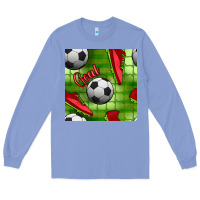 Colony Blue soccer shoes goal seamless pattern Long Sleeve Tee - BundleAndBundleShop