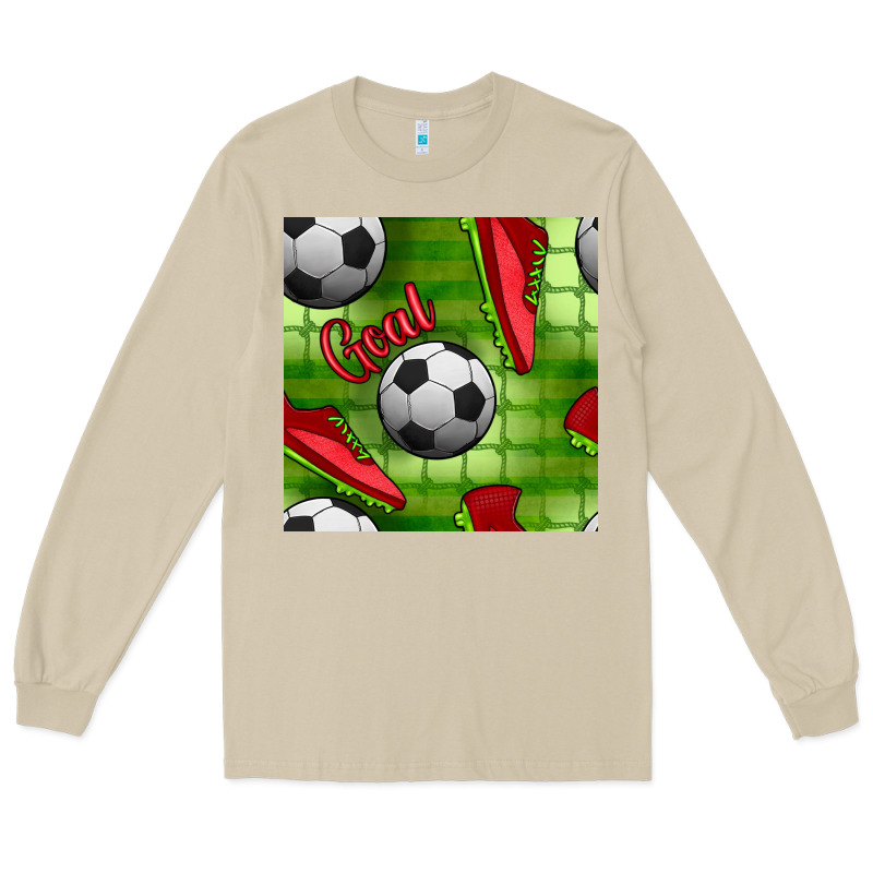 Soccer Shoes Goal Seamless Pattern Long Sleeve Tee by BundleAndBundleShop | Teevron