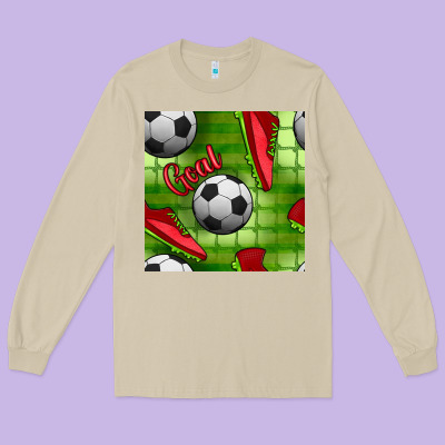 Soccer Shoes Goal Seamless Pattern Long Sleeve Tee Designed By Bundleandbundleshop