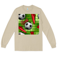 Mushroom soccer shoes goal seamless pattern Long Sleeve Tee - BundleAndBundleShop