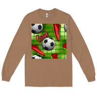 Toasted Coconut soccer shoes goal seamless pattern Long Sleeve Tee - BundleAndBundleShop