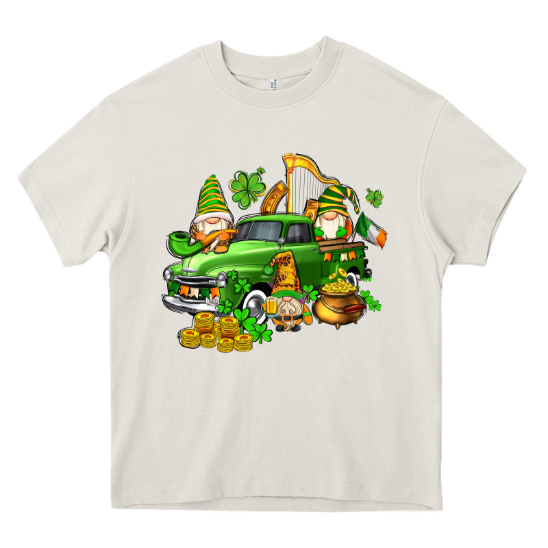 St Patricks Gnomes  With Farm Truck Heavy Core Tee by AdoDesignShop | Teevron