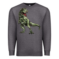 Charcoal Heather T-rex Premium Sweatshirt - HowdyJamesFarm