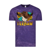 Cloud Purple yeehaw bull skull Vintage Tee - NancyCooperArtShop