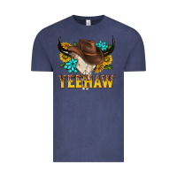 Vintage Denim yeehaw bull skull Vintage Tee - NancyCooperArtShop