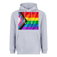 Heather Grey Pride flag Heavyweight Hoodie - CowGirlArtShop