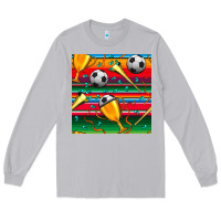 Moon Dust soccer winner cup and vuvuzela with serape seamless pattern Long Sleeve Tee - BundleAndBundleShop