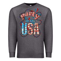 Charcoal Heather Party in the USA 4th of july Premium Sweatshirt - HowdyJamesFarm