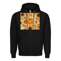 Black Fall Pumpkins and Sunflowers with Leopard Zipper Hoodie - texasbilliewilder