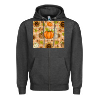 Charcoal Heather Fall Pumpkins and Sunflowers with Leopard Zipper Hoodie - texasbilliewilder