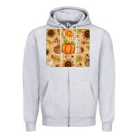 Heather Grey Fall Pumpkins and Sunflowers with Leopard Zipper Hoodie - texasbilliewilder