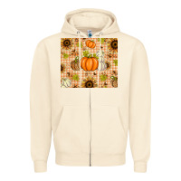 Sandshell Fall Pumpkins and Sunflowers with Leopard Zipper Hoodie - texasbilliewilder