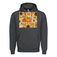Smoke Fall Pumpkins and Sunflowers with Leopard Zipper Hoodie - texasbilliewilder