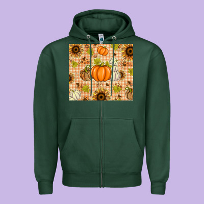 Fall Pumpkins And Sunflowers With Leopard Zipper Hoodie Designed By Texasbilliewilder