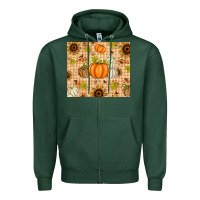 Sports Green Fall Pumpkins and Sunflowers with Leopard Zipper Hoodie - texasbilliewilder