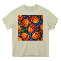 Mossy halloween pumpkin and candy seamless pattern Heavy Core Tee - BundleAndBundleShop