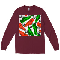 Burgundy soccer shoes seamless pattern Long Sleeve Tee - BundleAndBundleShop