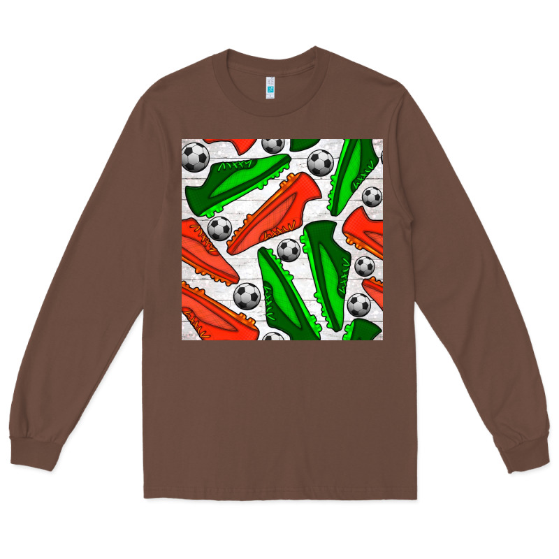 Soccer Shoes Seamless Pattern Long Sleeve Tee by BundleAndBundleShop | Teevron