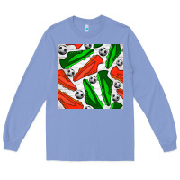 Colony Blue soccer shoes seamless pattern Long Sleeve Tee - BundleAndBundleShop