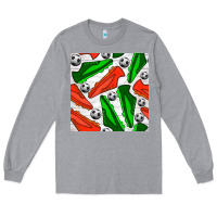 Heather Grey soccer shoes seamless pattern Long Sleeve Tee - BundleAndBundleShop