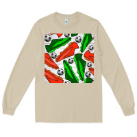 Mushroom soccer shoes seamless pattern Long Sleeve Tee - BundleAndBundleShop