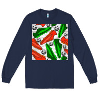 Navy soccer shoes seamless pattern Long Sleeve Tee - BundleAndBundleShop