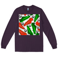 Plum soccer shoes seamless pattern Long Sleeve Tee - BundleAndBundleShop