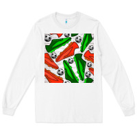 White soccer shoes seamless pattern Long Sleeve Tee - BundleAndBundleShop