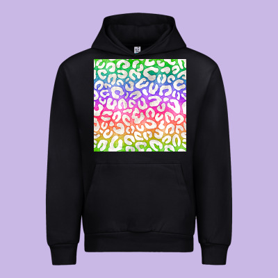 Watercolor Rainbow Leopard Seamless Pattern Urban Hoodie Designed By Bundleandbundleshop