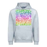 Heather Grey watercolor rainbow leopard seamless pattern Urban Hoodie - BundleAndBundleShop
