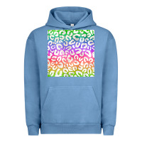 Pigment Pebble Blue watercolor rainbow leopard seamless pattern Urban Hoodie - BundleAndBundleShop
