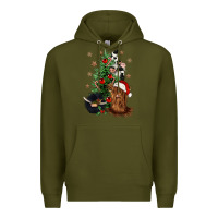 Army Green heifer cow gnomies christmas tree Premium Hoodie - CowGirlArtShop
