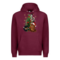 Burgundy heifer cow gnomies christmas tree Premium Hoodie - CowGirlArtShop